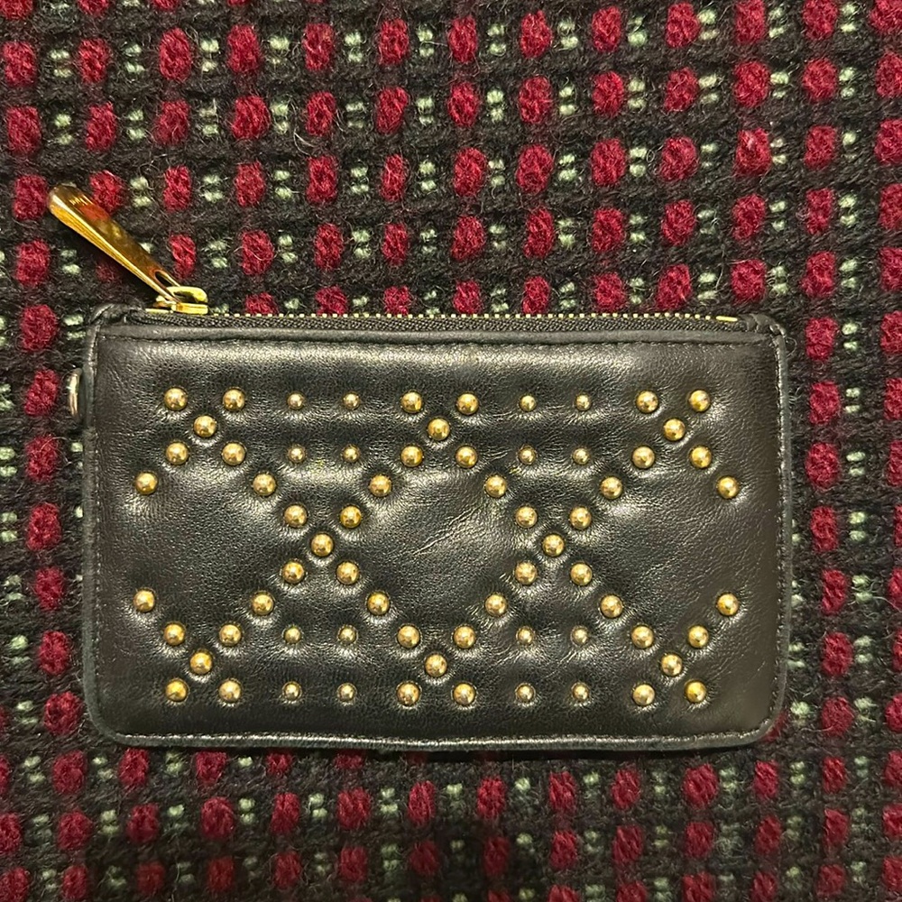 Lady Dior Studded Cardholder Gold Hardware Black